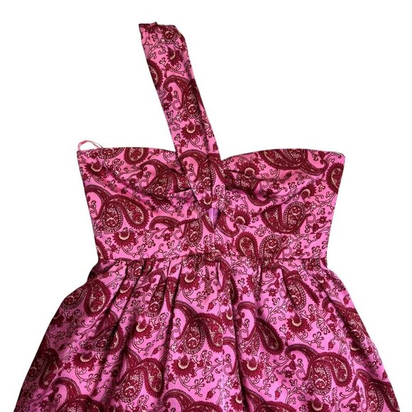 Revolve Likely Alyssa Paisley One Shoulder Bubble Dress Pink Size 6 NWT MSRP 228 - Picture 5 of 9